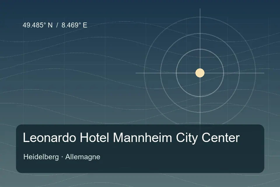 Referência geográfica ilustrada de Leonardo Hotel Mannheim City Center em Heidelberg
