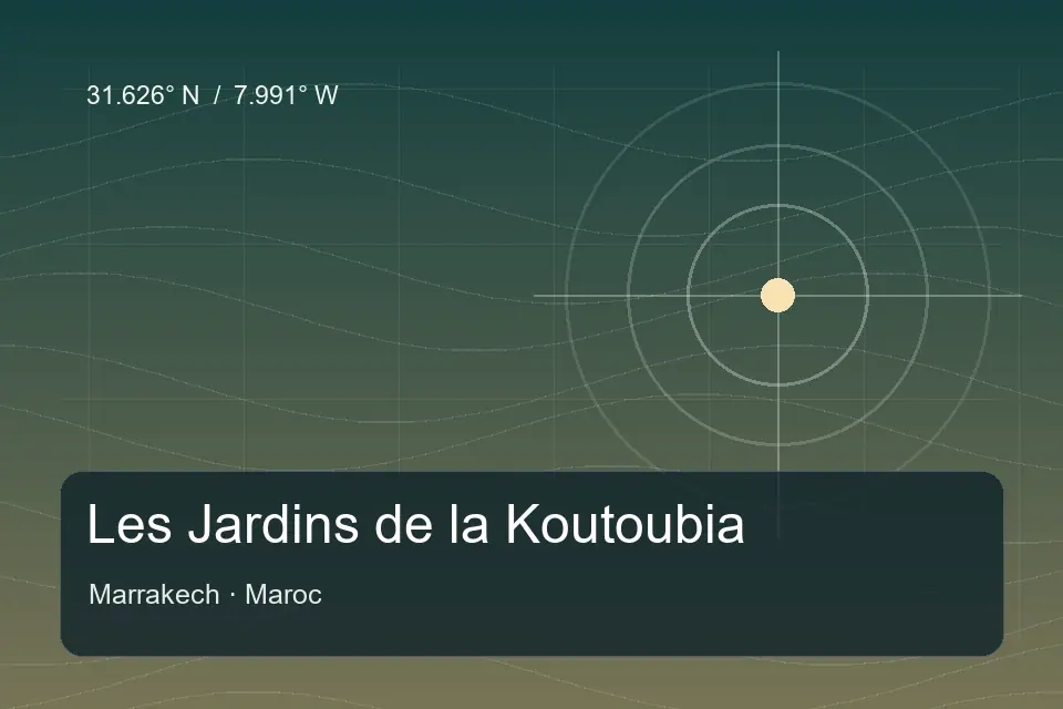 Referencia geográfica ilustrada de Les Jardins de la Koutoubia en Marrakech