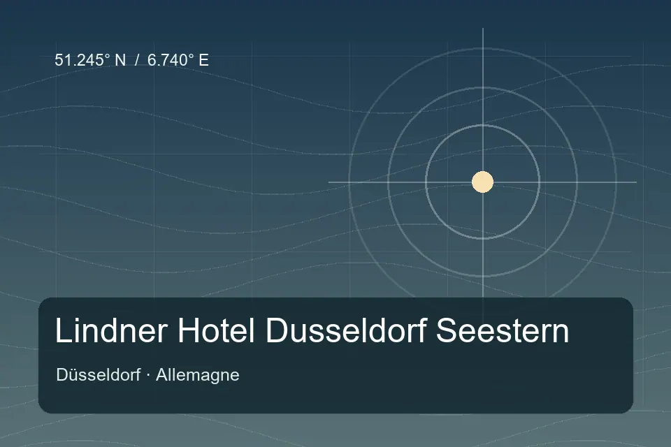 Referência geográfica ilustrada de Lindner Hotel Dusseldorf Seestern em Düsseldorf