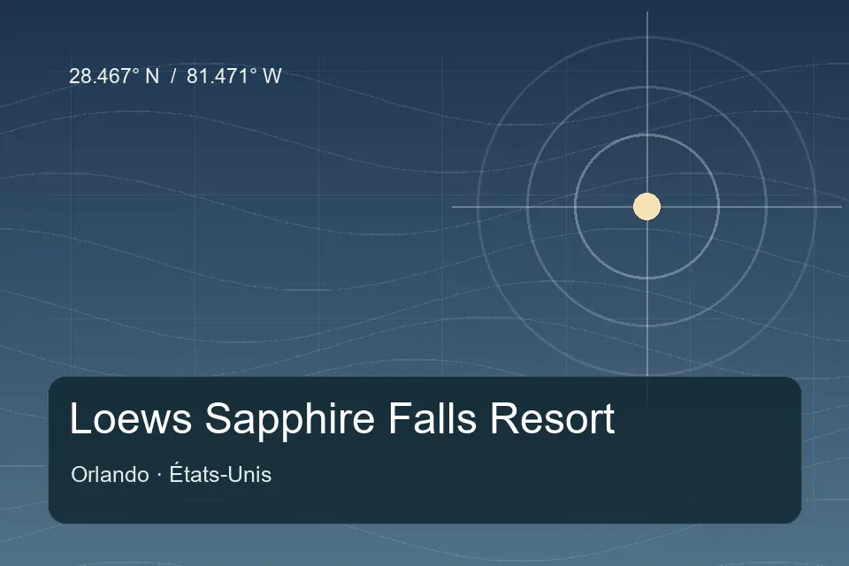 Referência geográfica ilustrada de Loews Sapphire Falls Resort em Orlando