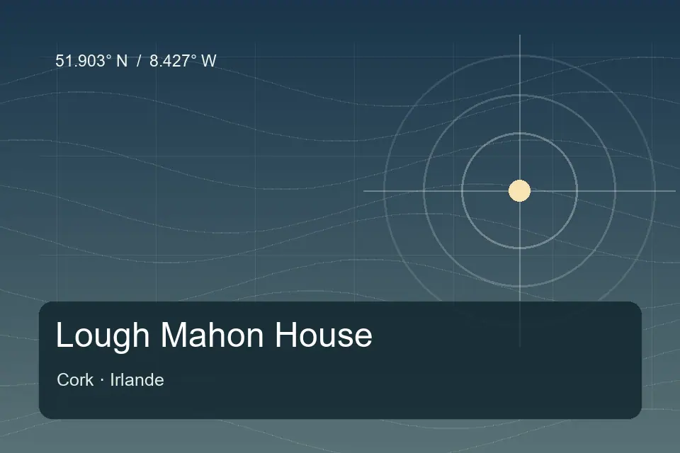 Riferimento geografico illustrato di Lough Mahon House a Cork