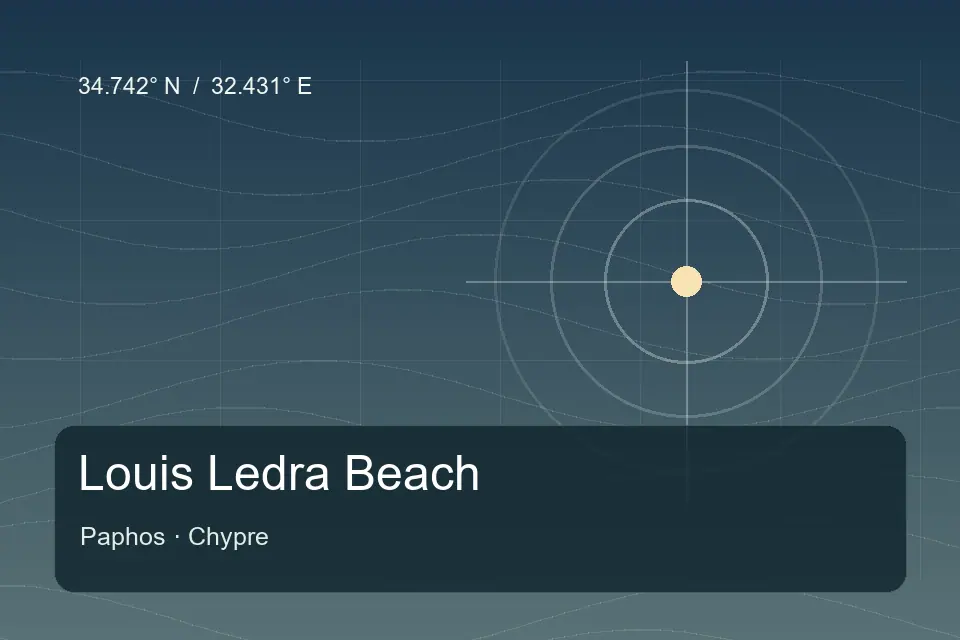 Illustrierter geografischer Orientierungspunkt für Louis Ledra Beach in Paphos