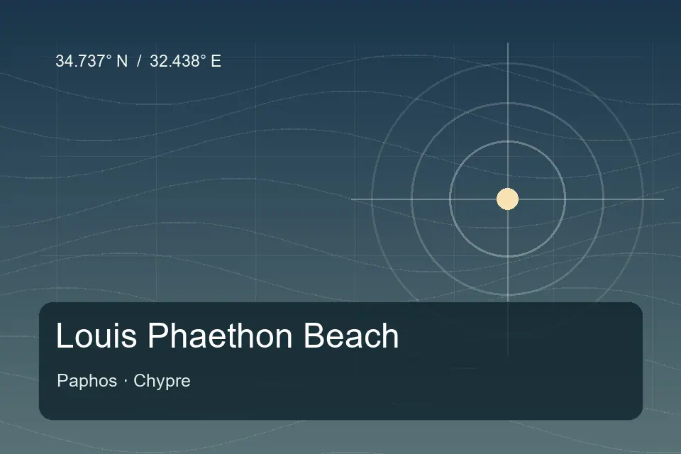 Illustrierter geografischer Orientierungspunkt für Louis Phaethon Beach in Paphos