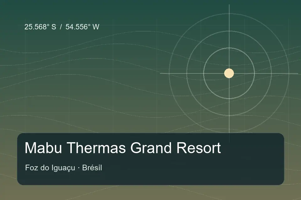Illustrated geographic marker for Mabu Thermas Grand Resort in Foz do Iguaçu