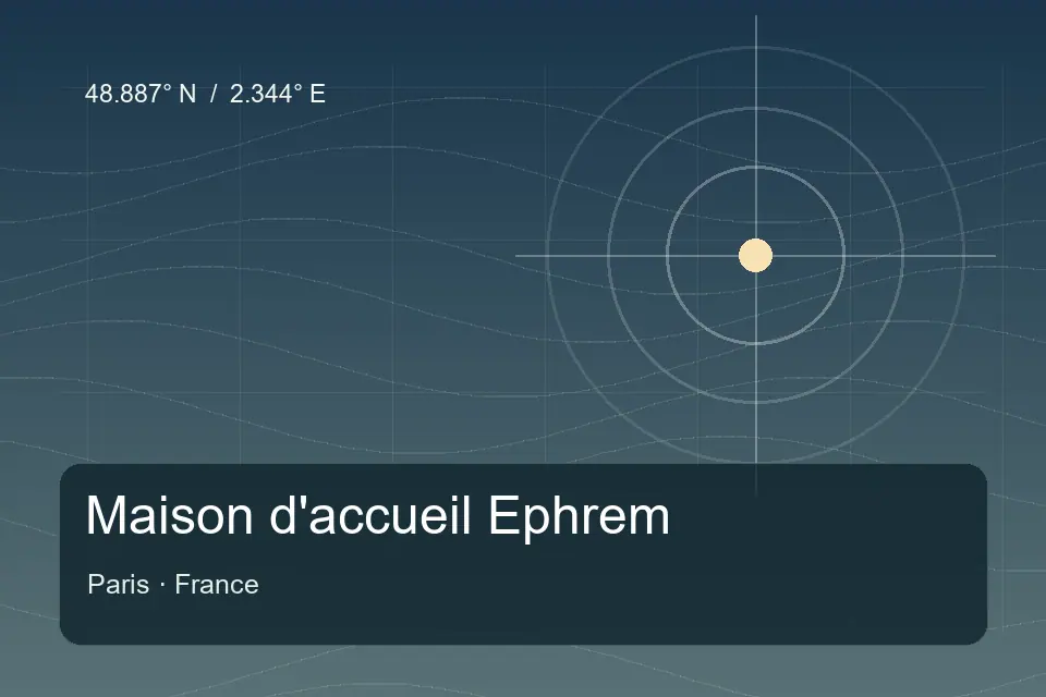 Illustrated geographic marker for Maison d'accueil Ephrem in Paris