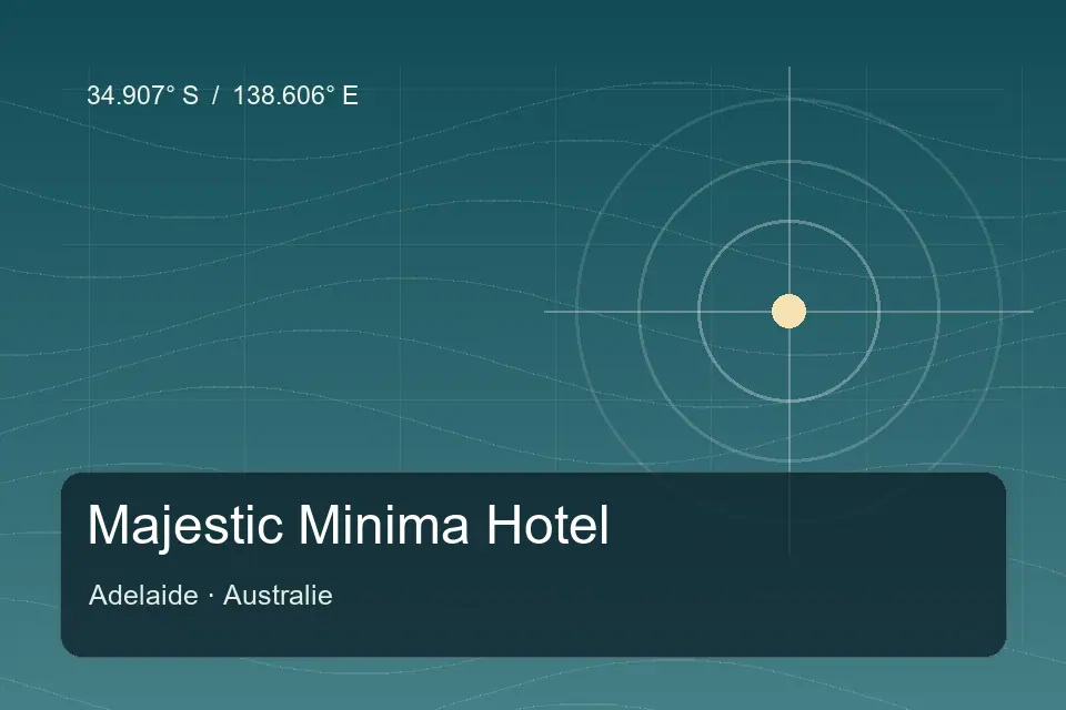 Illustrierter geografischer Orientierungspunkt für Majestic Minima Hotel in Adelaide