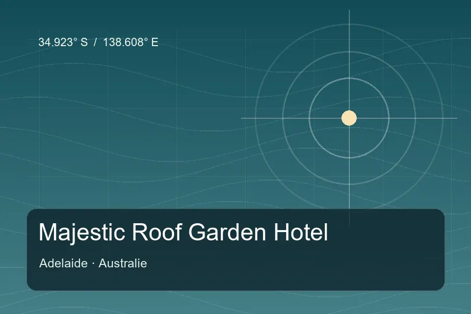 Illustrierter geografischer Orientierungspunkt für Majestic Roof Garden Hotel in Adelaide