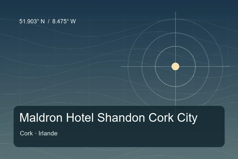 Riferimento geografico illustrato di Maldron Hotel Shandon Cork City a Cork