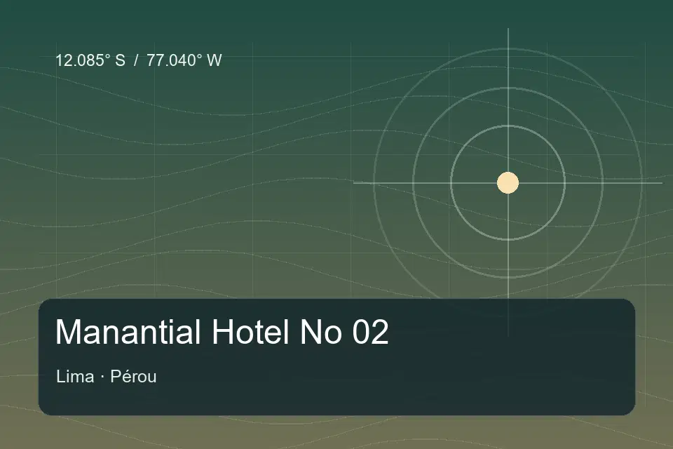 Referência geográfica ilustrada de Manantial Hotel No 02 em Lima