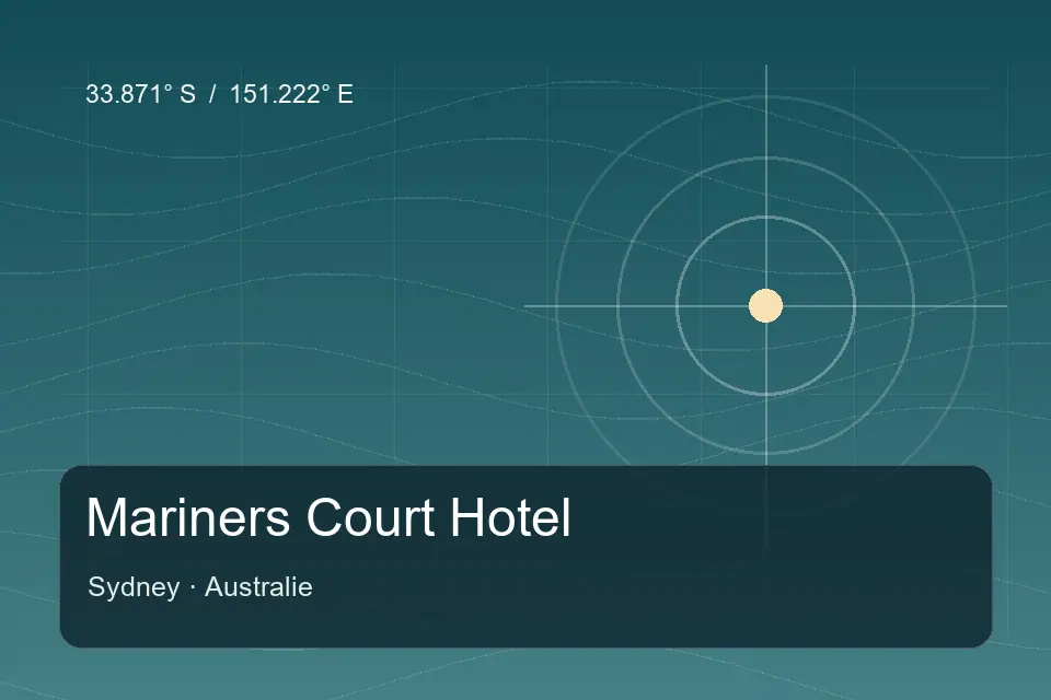 Illustrated geographic marker for Mariners Court Hotel in Sydney