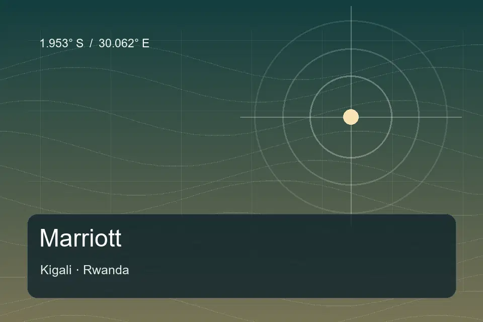 Illustrated geographic marker for Marriott in Kigali