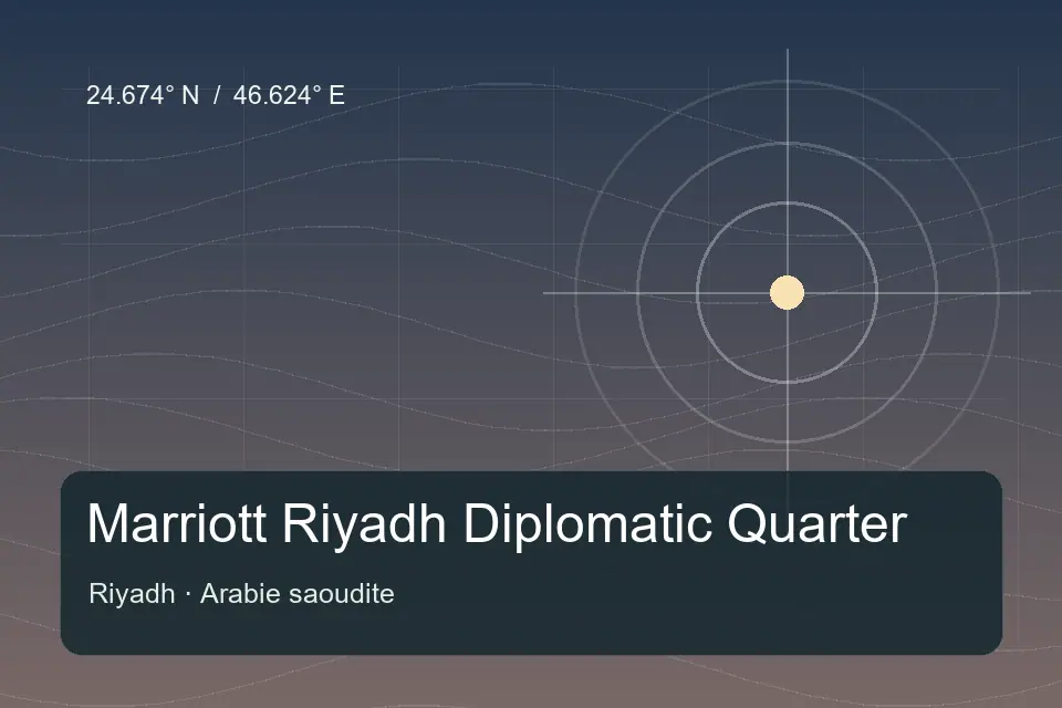 Illustrated geographic marker for Marriott Riyadh Diplomatic Quarter in Riyadh