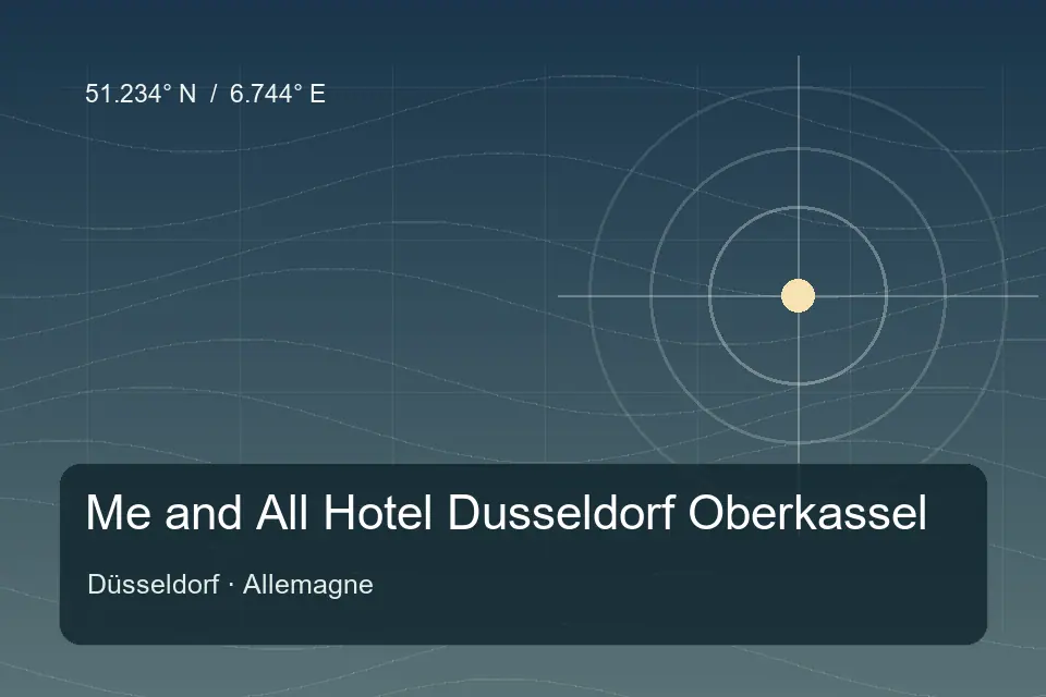 Referência geográfica ilustrada de Me and All Hotel Dusseldorf Oberkassel em Düsseldorf