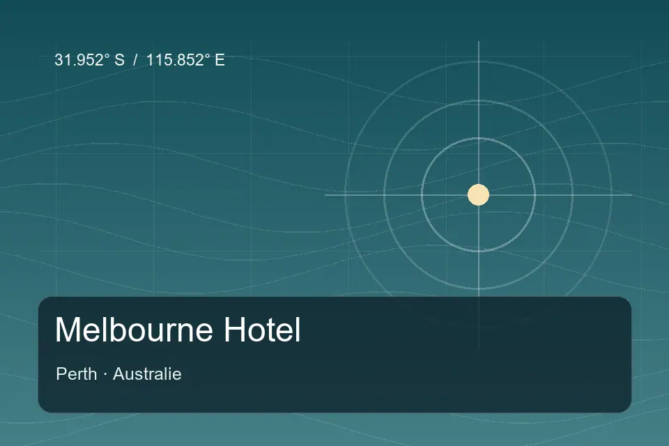 Referencia geográfica ilustrada de Melbourne Hotel en Perth