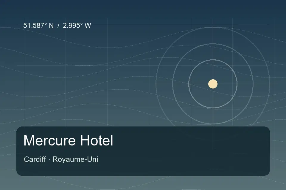 Repère géographique illustré de Mercure Hotel à Cardiff