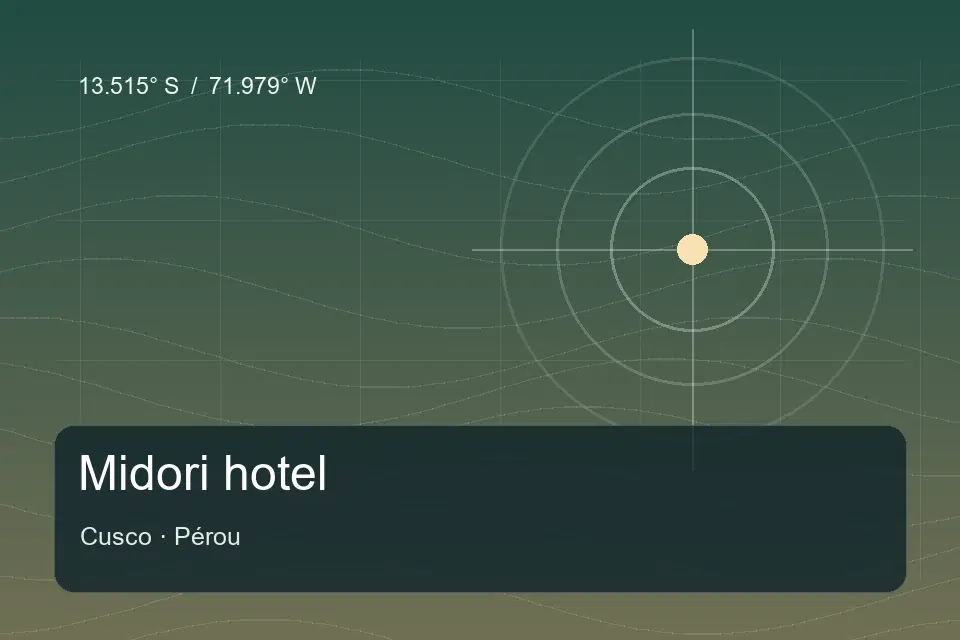 Referencia geográfica ilustrada de Midori hotel en Cusco