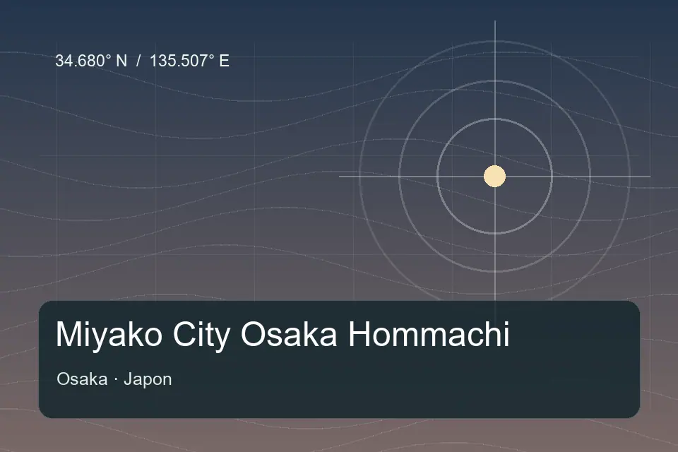 Repère géographique illustré de Miyako City Osaka Hommachi à Osaka