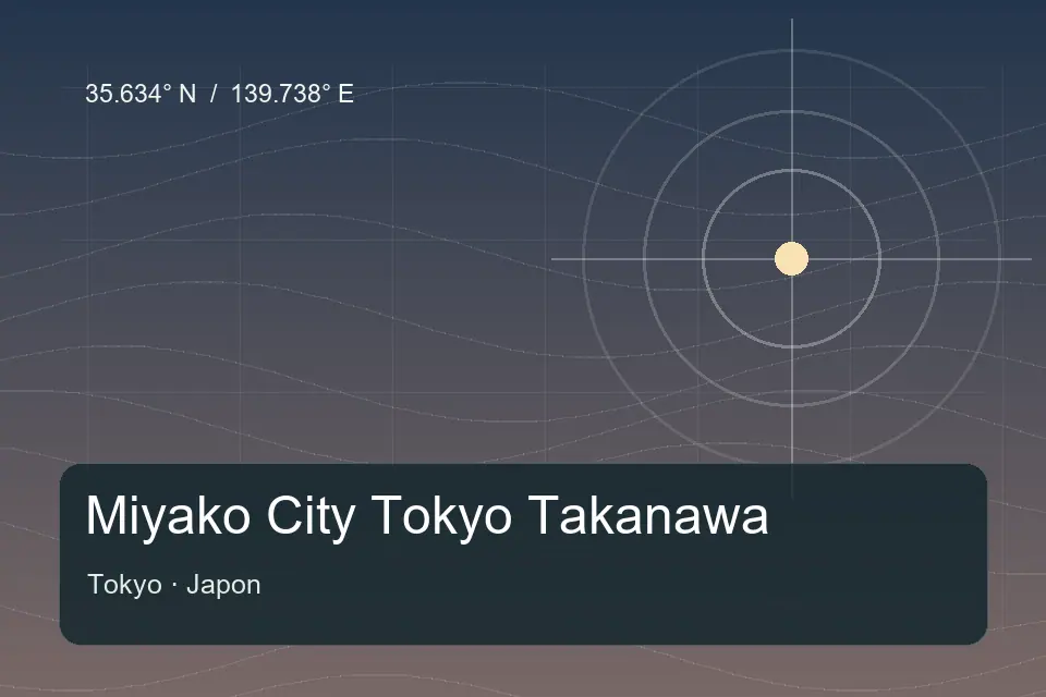 Illustrated geographic marker for Miyako City Tokyo Takanawa in Tokyo