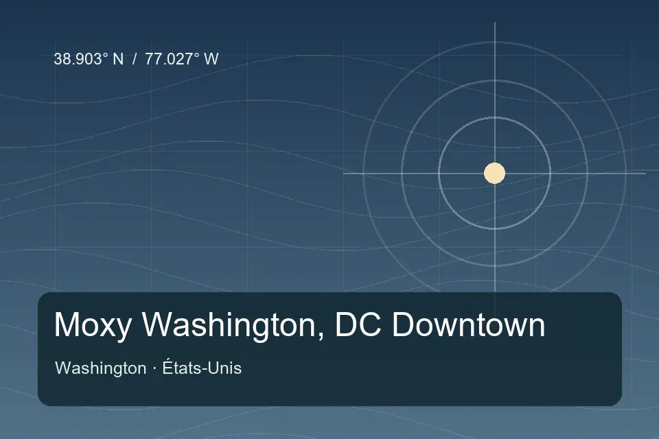Illustrierter geografischer Orientierungspunkt für Moxy Washington, DC Downtown in Washington