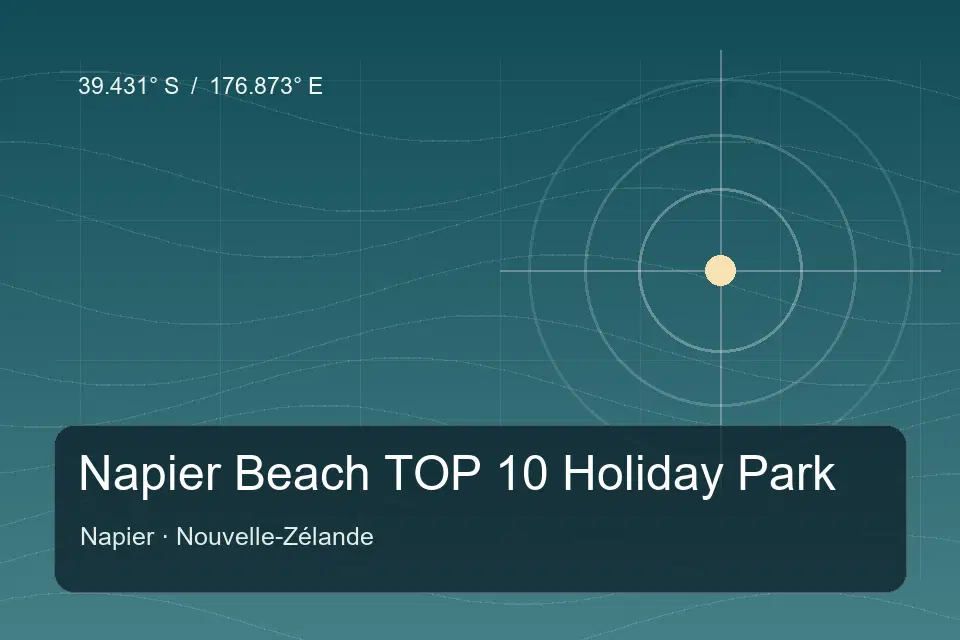 Repère géographique illustré de Napier Beach TOP 10 Holiday Park à Napier