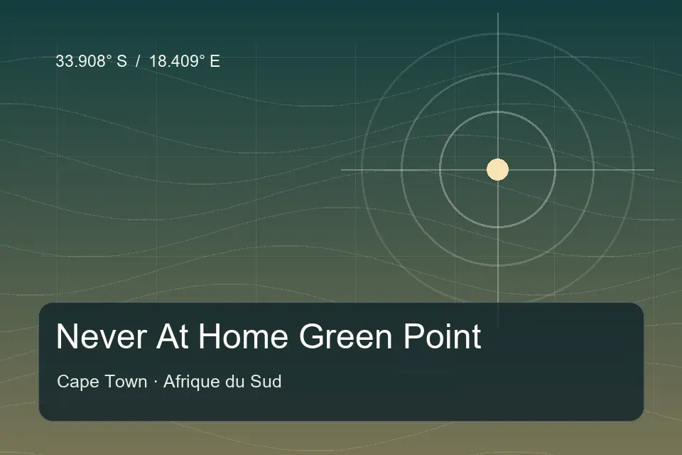 Illustrated geographic marker for Never At Home Green Point in Cape Town