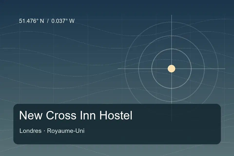 Illustrated geographic marker for New Cross Inn Hostel in London