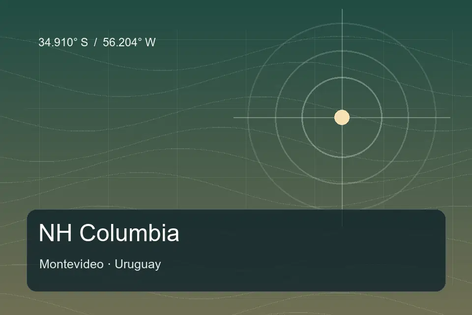 Repère géographique illustré de NH Columbia à Montevideo
