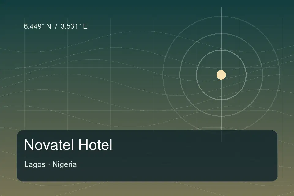 Illustrierter geografischer Orientierungspunkt für Novatel Hotel in Lagos