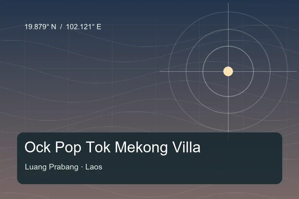 Riferimento geografico illustrato di Ock Pop Tok Mekong Villa a Luang Prabang
