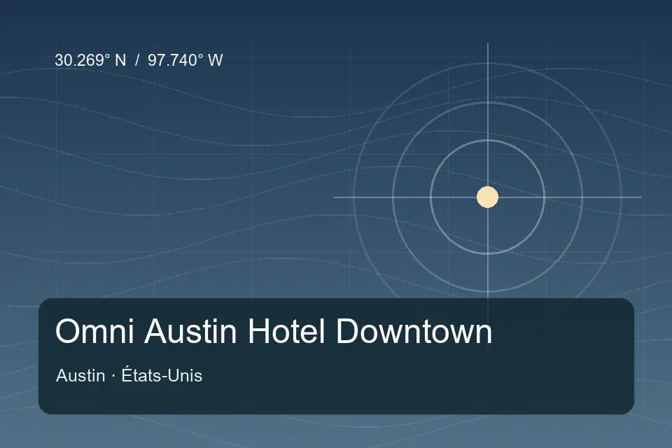 Illustrierter geografischer Orientierungspunkt für Omni Austin Hotel Downtown in Austin