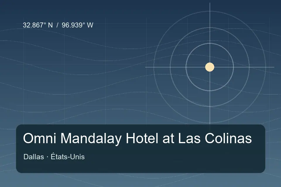 Referência geográfica ilustrada de Omni Mandalay Hotel at Las Colinas em Dallas