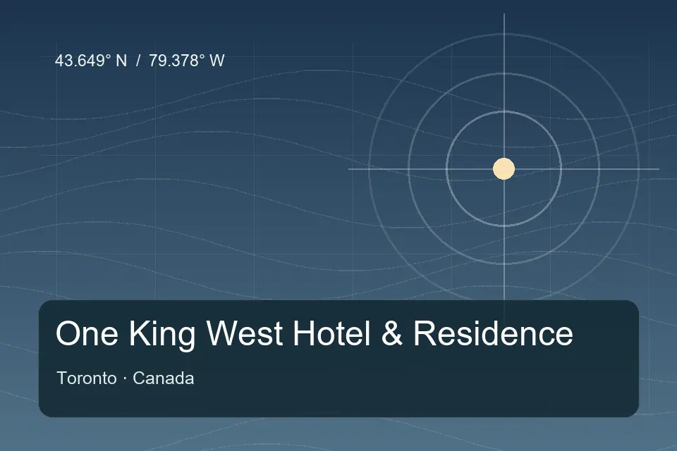 Riferimento geografico illustrato di One King West Hotel & Residence a Toronto