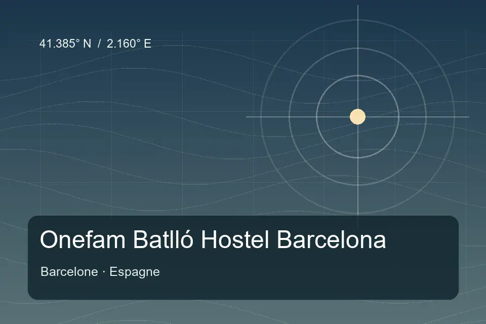 Illustrated geographic marker for Onefam Batlló Hostel Barcelona in Barcelona