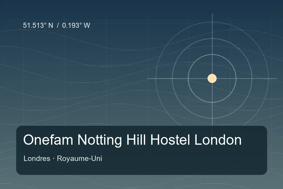 Illustrated geographic marker for Onefam Notting Hill Hostel London in London