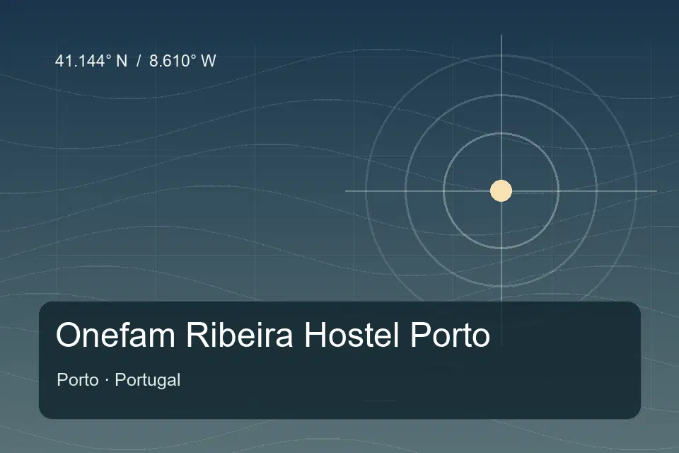Referência geográfica ilustrada de Onefam Ribeira Hostel Porto em Porto