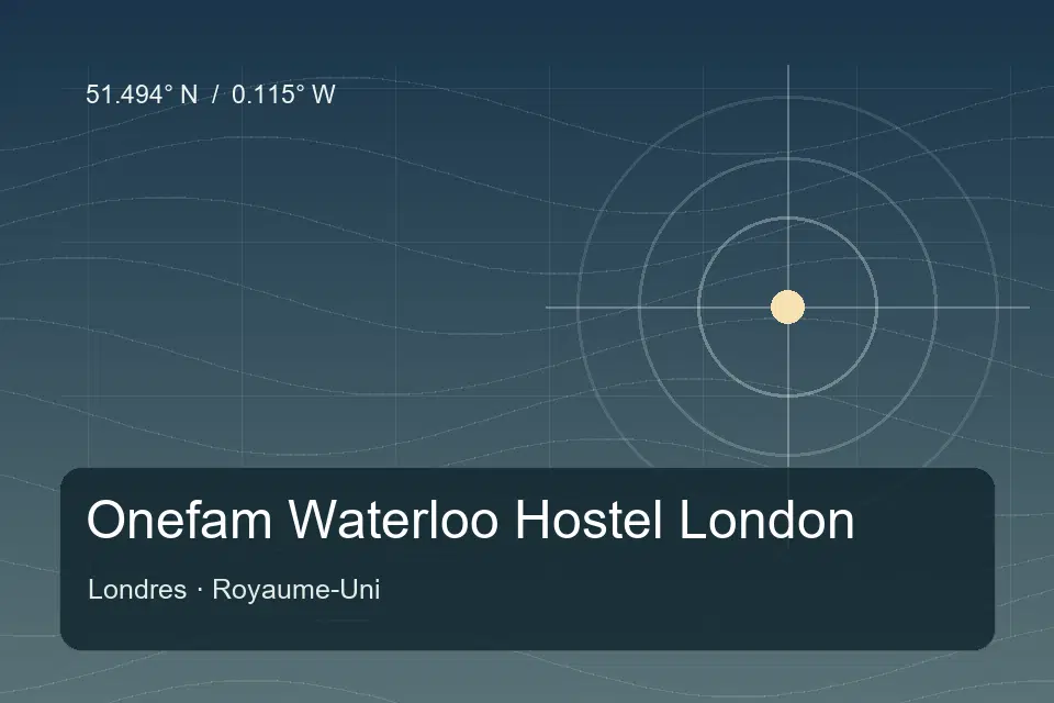 Illustrated geographic marker for Onefam Waterloo Hostel London in London
