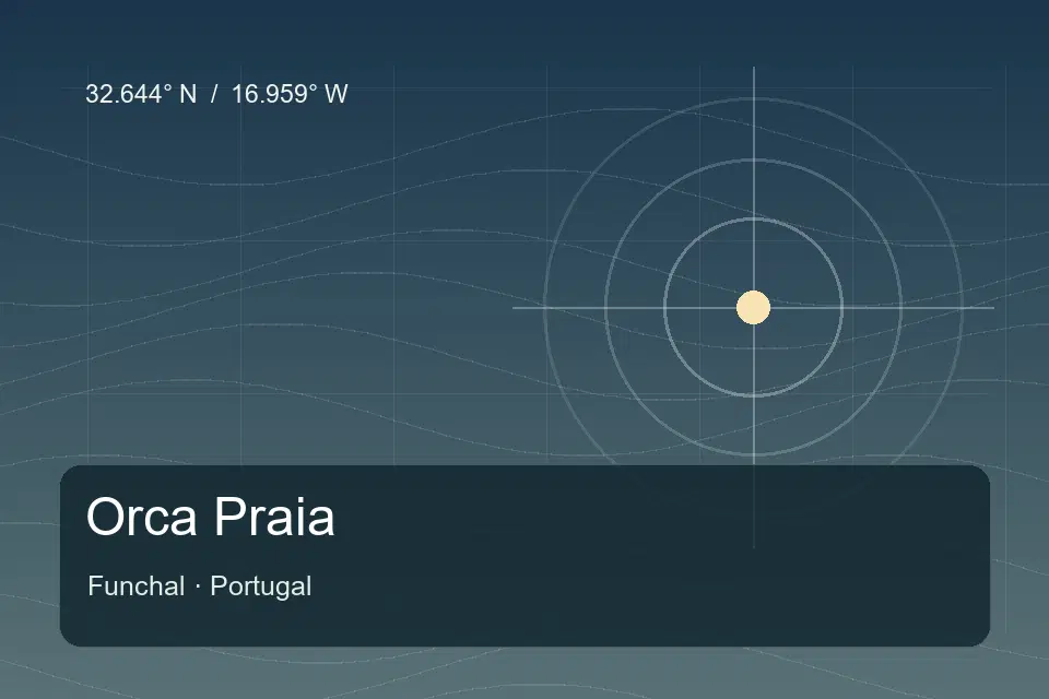 Illustrierter geografischer Orientierungspunkt für Orca Praia in Funchal