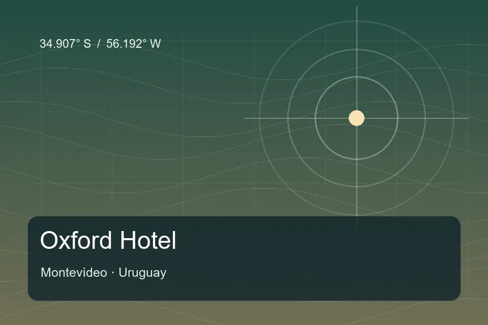 Repère géographique illustré de Oxford Hotel à Montevideo