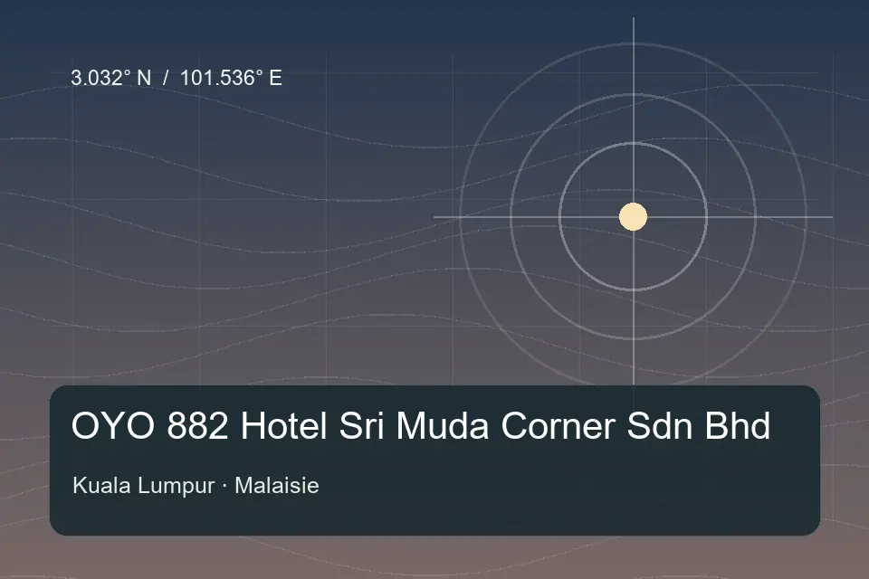 Illustrierter geografischer Orientierungspunkt für OYO 882 Hotel Sri Muda Corner Sdn Bhd in Kuala Lumpur