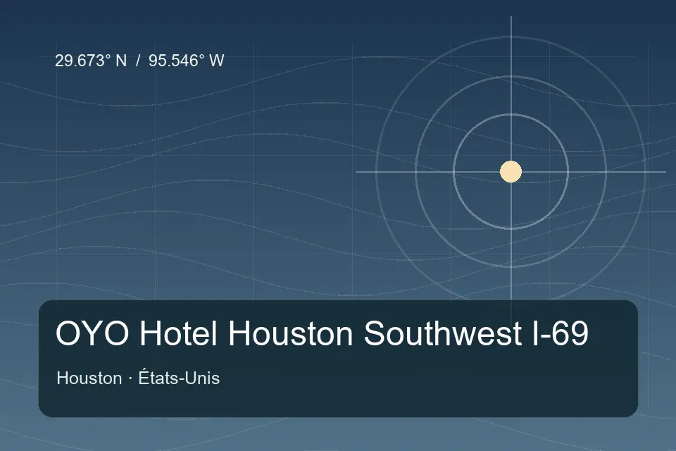 Referência geográfica ilustrada de OYO Hotel Houston Southwest I-69 em Houston