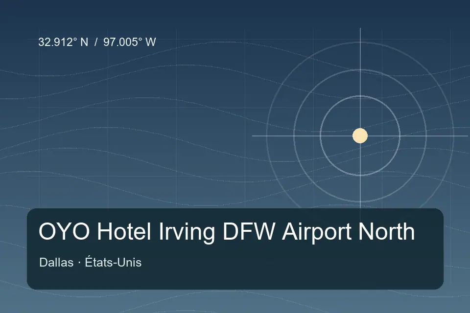 Referência geográfica ilustrada de OYO Hotel Irving DFW Airport North em Dallas