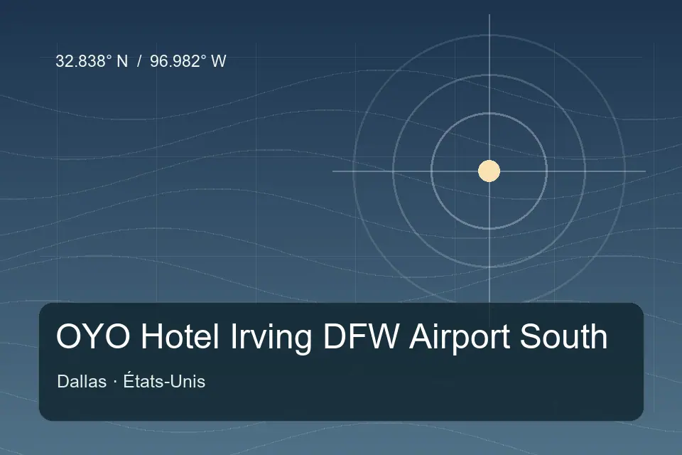 Referência geográfica ilustrada de OYO Hotel Irving DFW Airport South em Dallas