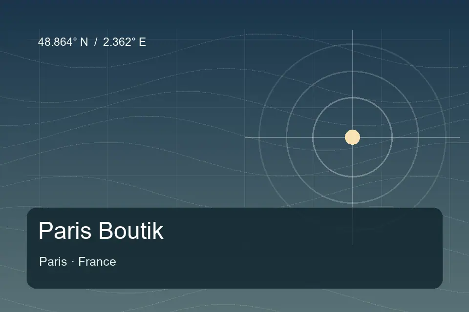 Illustrated geographic marker for Paris Boutik in Paris