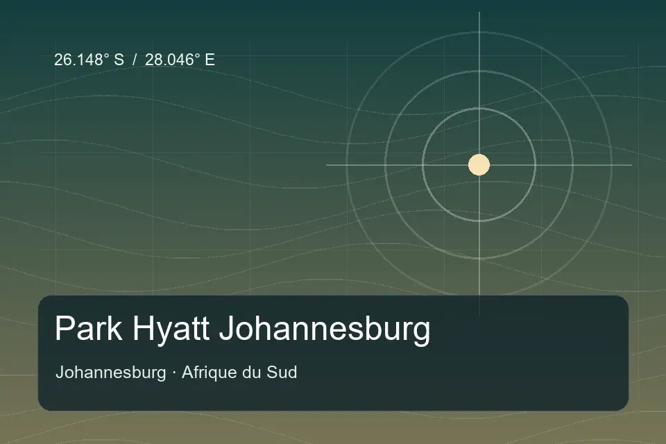 Illustrated geographic marker for Park Hyatt Johannesburg in Johannesburg