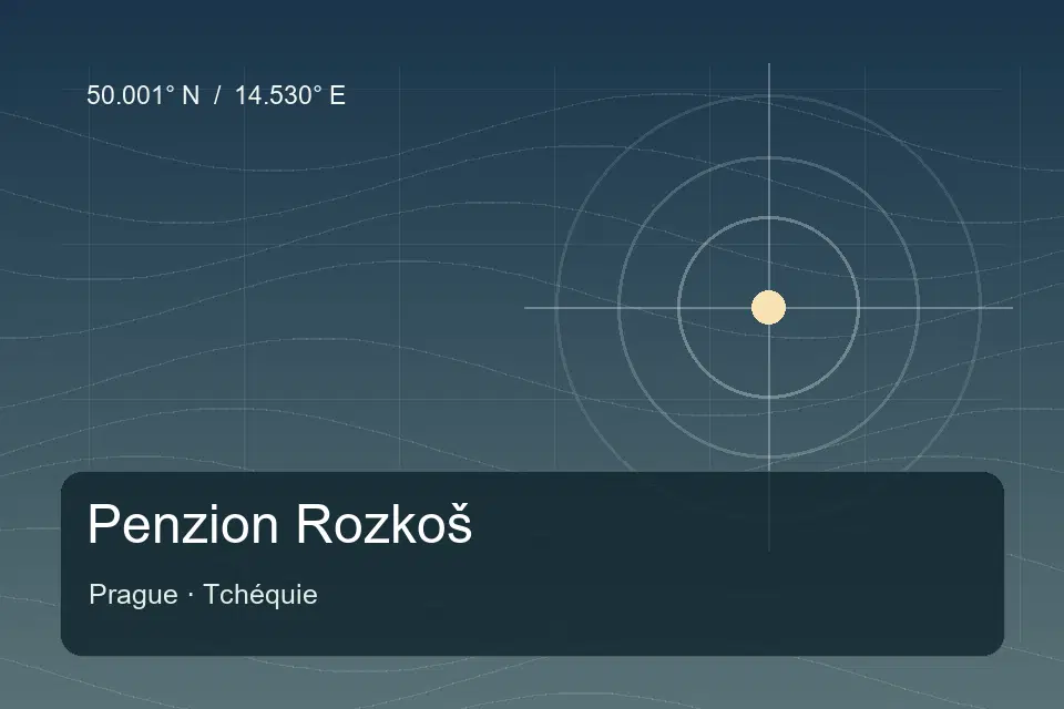 Illustrated geographic marker for Penzion Rozkoš in Prague