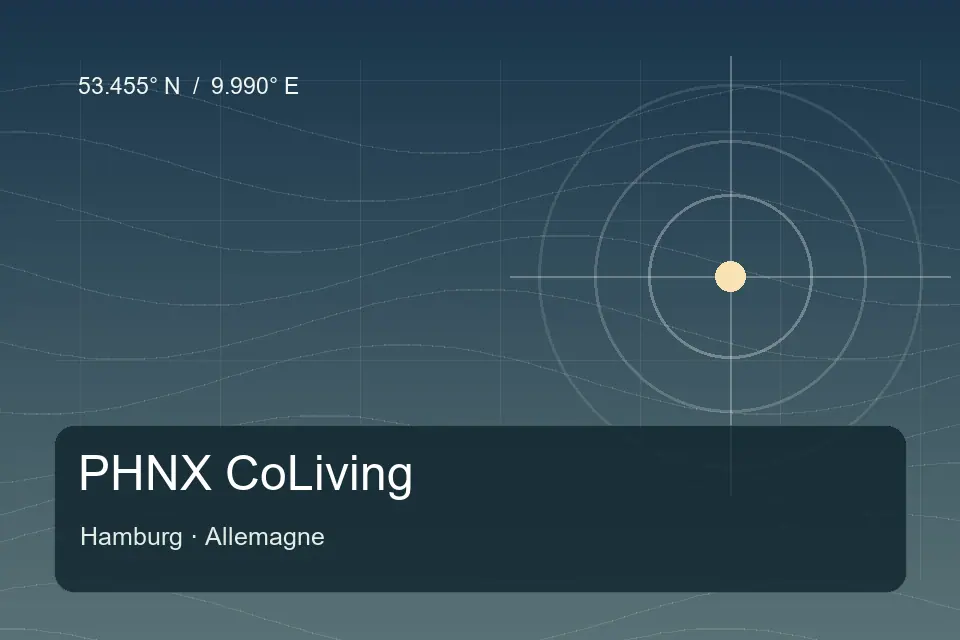 Referência geográfica ilustrada de PHNX CoLiving em Hamburg