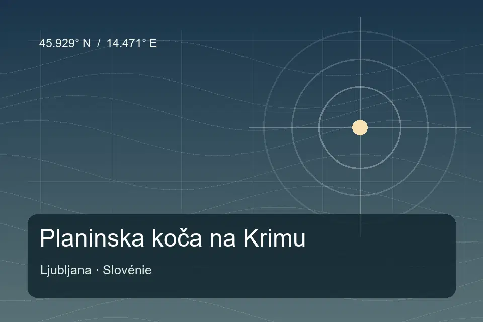Illustrierter geografischer Orientierungspunkt für Planinska koča na Krimu in Ljubljana