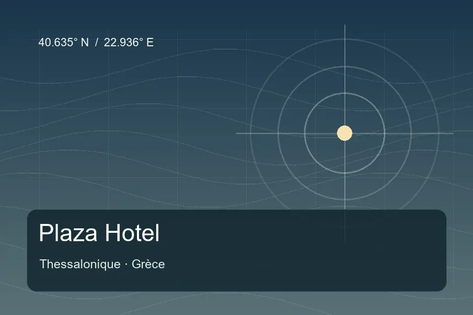 Riferimento geografico illustrato di Plaza Hotel a Thessalonique