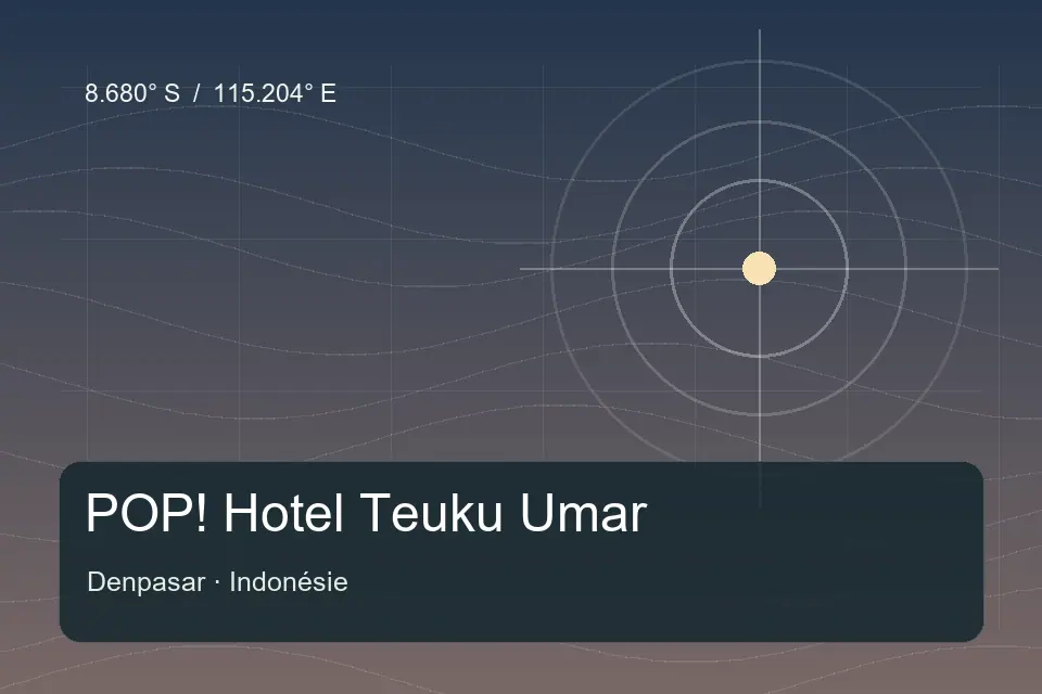Illustrated geographic marker for POP! Hotel Teuku Umar in Denpasar