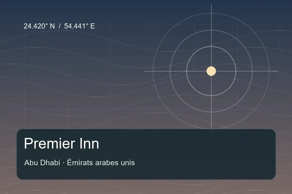Illustrated geographic marker for Premier Inn in Abu Dhabi